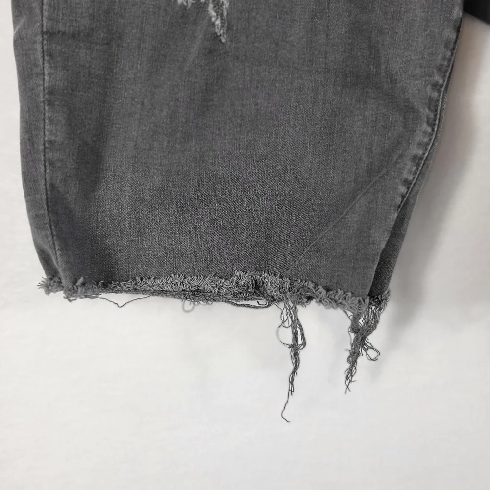 Express Denim Shorts Womens 32 Gray Distressed Cut Off Raw Hem - Picture 5 of 10